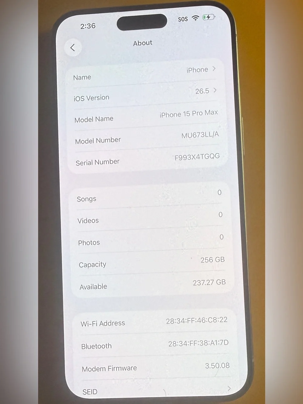 Apple iPhone 15 Pro Max - 256 GB - White Titanium (Unlocked)